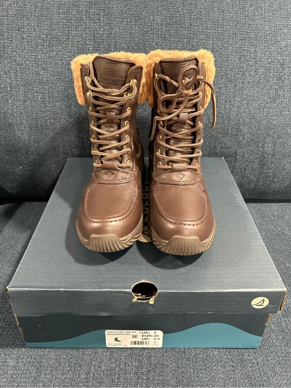 NIB- Women’s Sperry Dakota Mid Winter Boot, Leather, Waterproof, Size 5